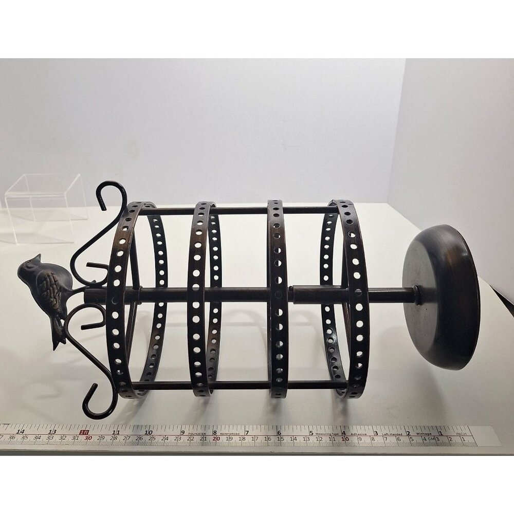 Bronze Bird Earring Holder Rotating Display 14" x 7" Raven Antique Look - Picture 10 of 15